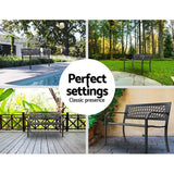 darrahopens Furniture > Outdoor Gardeon Steel Modern Garden Bench - Black
