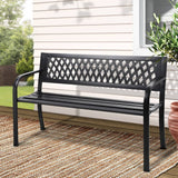 darrahopens Furniture > Outdoor Gardeon Steel Modern Garden Bench - Black
