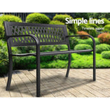 darrahopens Furniture > Outdoor Gardeon Steel Modern Garden Bench - Black
