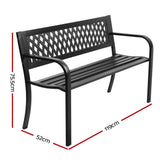 darrahopens Furniture > Outdoor Gardeon Steel Modern Garden Bench - Black