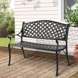 darrahopens Furniture > Outdoor Gardeon Steel Modern Garden Bench - Black