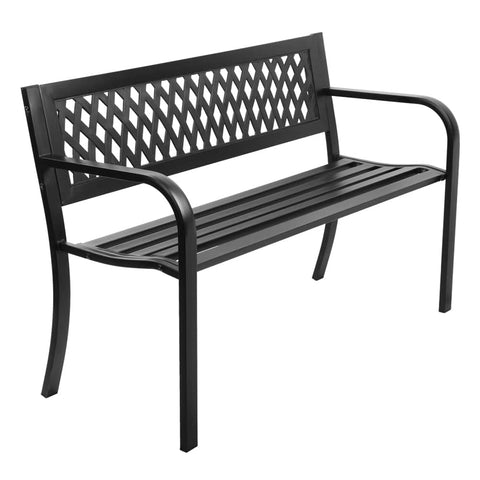 darrahopens Furniture > Outdoor Gardeon Steel Modern Garden Bench - Black