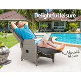 darrahopens Furniture > Outdoor Gardeon Sun lounge Setting Recliner Chair Outdoor Furniture Patio Wicker Sofa