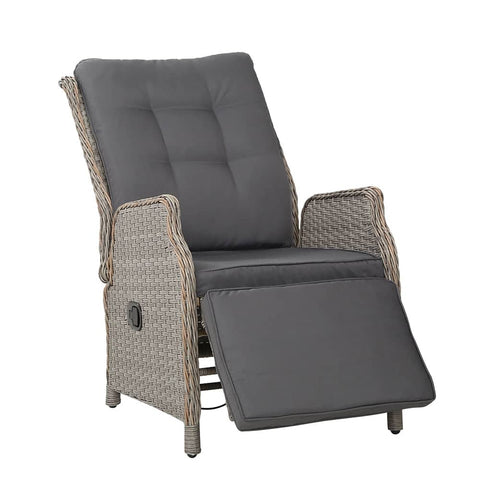 darrahopens Furniture > Outdoor Gardeon Sun lounge Setting Recliner Chair Outdoor Furniture Patio Wicker Sofa