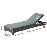 Darrahopens Furniture > Outdoor Gardeon Sun Lounge Wicker Lounger Day Bed Wheel Patio Outdoor Furniture Setting
