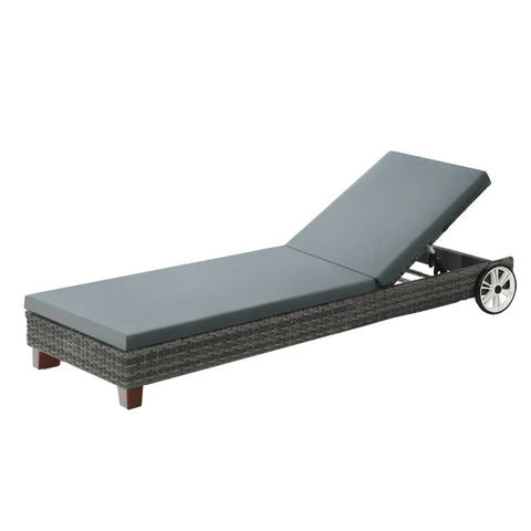 Darrahopens Furniture > Outdoor Gardeon Sun Lounge Wicker Lounger Day Bed Wheel Patio Outdoor Furniture Setting
