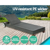 Darrahopens Furniture > Outdoor Gardeon Sun Lounge Wicker Lounger Day Bed Wheel Patio Outdoor Furniture Setting