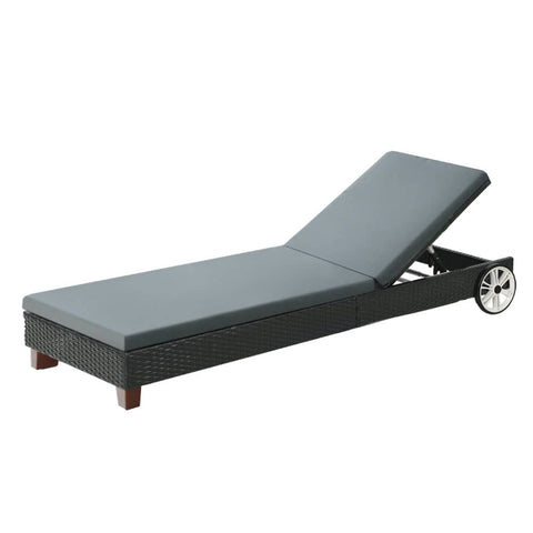 Darrahopens Furniture > Outdoor Gardeon Sun Lounge Wicker Lounger Day Bed Wheel Patio Outdoor Furniture Setting