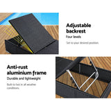 darrahopens Furniture > Outdoor Gardeon Sun Lounge Wicker Lounger Outdoor Furniture Rattan Garden Day Bed Sofa Black