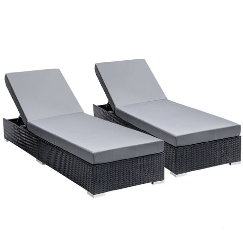 darrahopens Furniture > Outdoor Gardeon Sun Lounge Wicker Lounger Outdoor Furniture Rattan Garden Day Bed Sofa Black