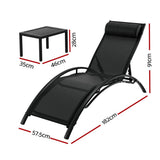 Darrahopens Furniture > Outdoor Gardeon Sun Lounger Chaise Lounge Chair Table Patio Outdoor Setting Furniture