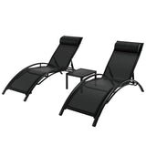 Darrahopens Furniture > Outdoor Gardeon Sun Lounger Chaise Lounge Chair Table Patio Outdoor Setting Furniture