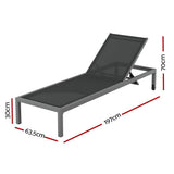 Darrahopens Furniture > Outdoor Gardeon Sun Lounger Outdoor Lounge Chair Patio Furniture Aluminium Wheels Pool