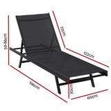 Darrahopens Furniture > Outdoor Gardeon Sun Lounger Outdoor Lounge Setting Chair Adjustable Patio Furniture Pool