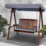 darrahopens Furniture > Outdoor Gardeon Swing Chair Wooden Garden Bench Canopy 2 Seater Outdoor Furniture