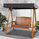 darrahopens Furniture > Outdoor Gardeon Swing Chair Wooden Garden Bench Canopy 2 Seater Outdoor Furniture