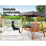 darrahopens Furniture > Outdoor Gardeon Swing Chair Wooden Garden Bench Canopy 2 Seater Outdoor Furniture