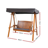 darrahopens Furniture > Outdoor Gardeon Swing Chair Wooden Garden Bench Canopy 2 Seater Outdoor Furniture