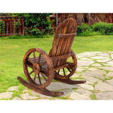 darrahopens Furniture > Outdoor Gardeon Wagon Wheels Rocking Chair - Brown