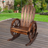 darrahopens Furniture > Outdoor Gardeon Wagon Wheels Rocking Chair - Brown