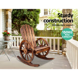 darrahopens Furniture > Outdoor Gardeon Wagon Wheels Rocking Chair - Brown