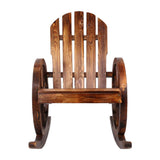 darrahopens Furniture > Outdoor Gardeon Wagon Wheels Rocking Chair - Brown