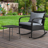 darrahopens Furniture > Outdoor Gardeon Wicker Rocking Chairs Table Set Outdoor Setting Recliner Patio Furniture