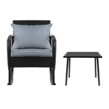 darrahopens Furniture > Outdoor Gardeon Wicker Rocking Chairs Table Set Outdoor Setting Recliner Patio Furniture