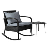 darrahopens Furniture > Outdoor Gardeon Wicker Rocking Chairs Table Set Outdoor Setting Recliner Patio Furniture