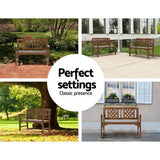 darrahopens Furniture > Outdoor Gardeon Wooden Garden Bench 2 Seat Patio Furniture Timber Outdoor Lounge Chair Natural