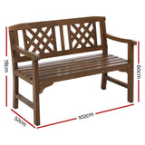 darrahopens Furniture > Outdoor Gardeon Wooden Garden Bench 2 Seat Patio Furniture Timber Outdoor Lounge Chair Natural