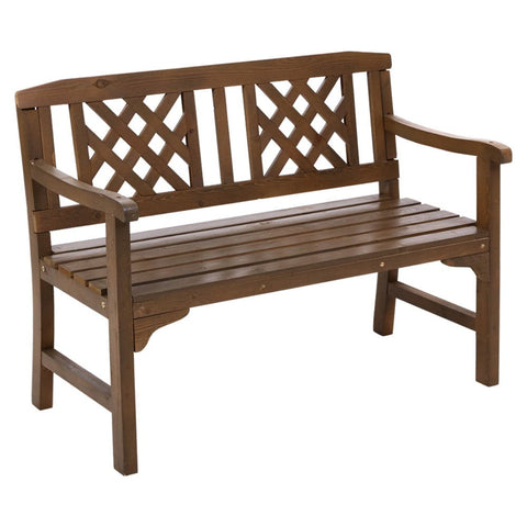 darrahopens Furniture > Outdoor Gardeon Wooden Garden Bench 2 Seat Patio Furniture Timber Outdoor Lounge Chair Natural