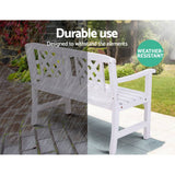darrahopens Furniture > Outdoor Gardeon Wooden Garden Bench 2 Seat Patio Furniture Timber Outdoor Lounge Chair White