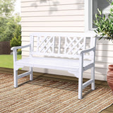 darrahopens Furniture > Outdoor Gardeon Wooden Garden Bench 2 Seat Patio Furniture Timber Outdoor Lounge Chair White