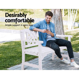 darrahopens Furniture > Outdoor Gardeon Wooden Garden Bench 2 Seat Patio Furniture Timber Outdoor Lounge Chair White
