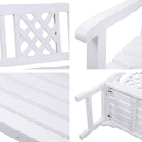 darrahopens Furniture > Outdoor Gardeon Wooden Garden Bench 2 Seat Patio Furniture Timber Outdoor Lounge Chair White