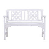 darrahopens Furniture > Outdoor Gardeon Wooden Garden Bench 2 Seat Patio Furniture Timber Outdoor Lounge Chair White