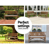 darrahopens Furniture > Outdoor Gardeon Wooden Garden Bench 3 Seat Patio Furniture Timber Outdoor Lounge Chair Natural