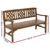 darrahopens Furniture > Outdoor Gardeon Wooden Garden Bench 3 Seat Patio Furniture Timber Outdoor Lounge Chair Natural
