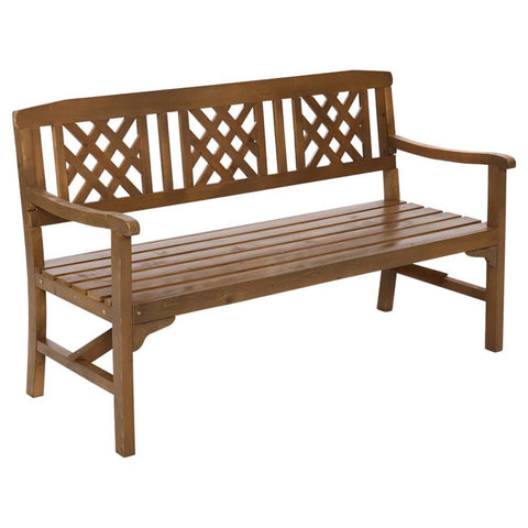 darrahopens Furniture > Outdoor Gardeon Wooden Garden Bench 3 Seat Patio Furniture Timber Outdoor Lounge Chair Natural