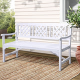 darrahopens Furniture > Outdoor Gardeon Wooden Garden Bench 3 Seat Patio Furniture Timber Outdoor Lounge Chair White