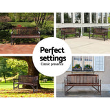 darrahopens Furniture > Outdoor Gardeon Wooden Garden Bench Chair Natural Outdoor Furniture Décor Patio Deck 3 Seater