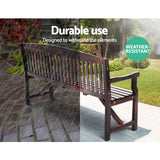 darrahopens Furniture > Outdoor Gardeon Wooden Garden Bench Chair Natural Outdoor Furniture Décor Patio Deck 3 Seater