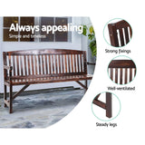 darrahopens Furniture > Outdoor Gardeon Wooden Garden Bench Chair Natural Outdoor Furniture Décor Patio Deck 3 Seater
