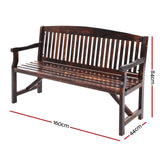 darrahopens Furniture > Outdoor Gardeon Wooden Garden Bench Chair Natural Outdoor Furniture Décor Patio Deck 3 Seater