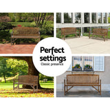darrahopens Furniture > Outdoor Gardeon Wooden Garden Bench Chair Natural Outdoor Furniture Décor Patio Deck 3 Seater