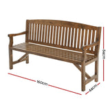 darrahopens Furniture > Outdoor Gardeon Wooden Garden Bench Chair Natural Outdoor Furniture Décor Patio Deck 3 Seater