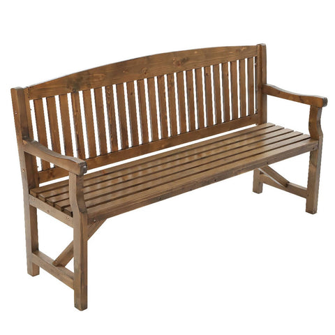darrahopens Furniture > Outdoor Gardeon Wooden Garden Bench Chair Natural Outdoor Furniture Décor Patio Deck 3 Seater