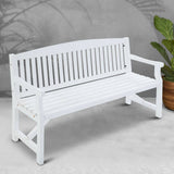 darrahopens Furniture > Outdoor Gardeon Wooden Garden Bench Chair Outdoor Furniture Patio Deck 3 Seater White