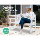 darrahopens Furniture > Outdoor Gardeon Wooden Garden Bench Chair Outdoor Furniture Patio Deck 3 Seater White